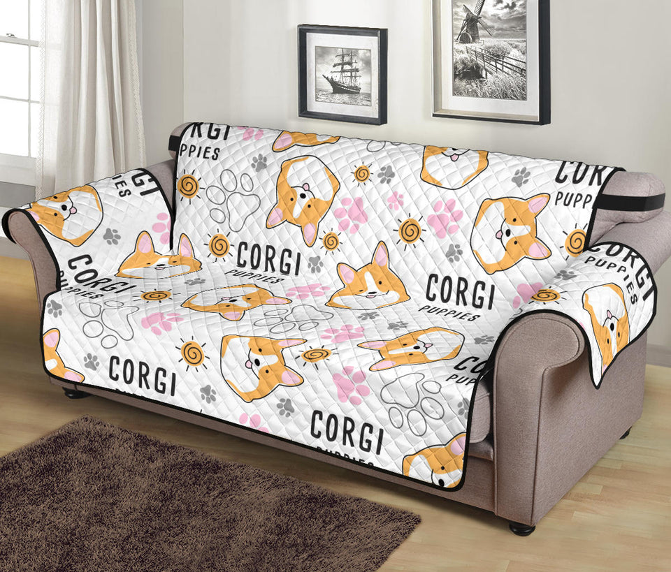 Corgi Dog Pattern Sofa Cover Protector