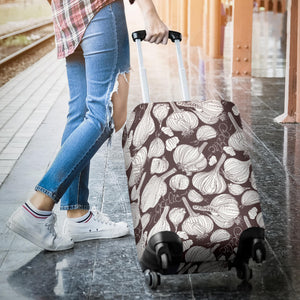 Garlic Bulb Dark Background Luggage Covers