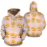 Cute Shiba Inu Dog Pattern  Men Women Pullover Hoodie