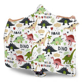 Cute Dinosaurs Pattern Hooded Blanket