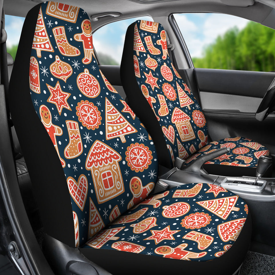 Christmas Gingerbread Cookie Pattern Universal Fit Car Seat Covers