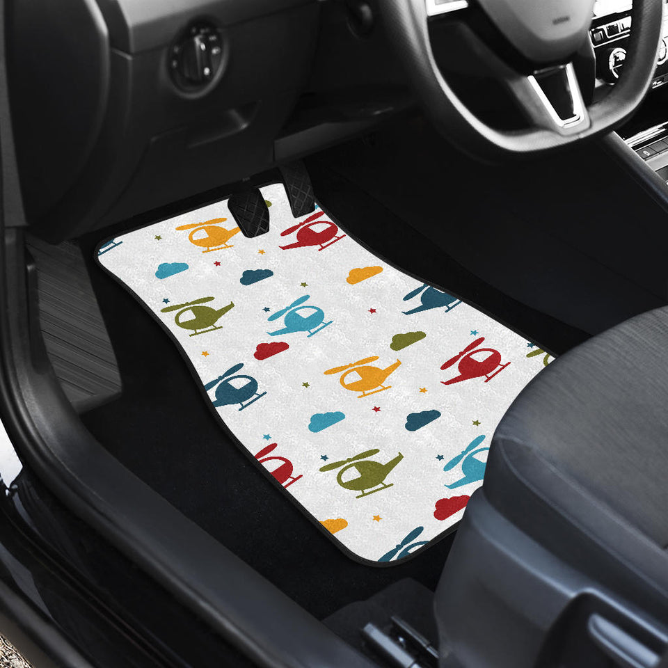 Colorful Helicopter Pattern Front Car Mats