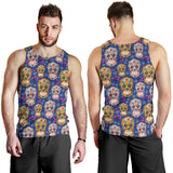 Sugar skull flower pattern Men Tank Top