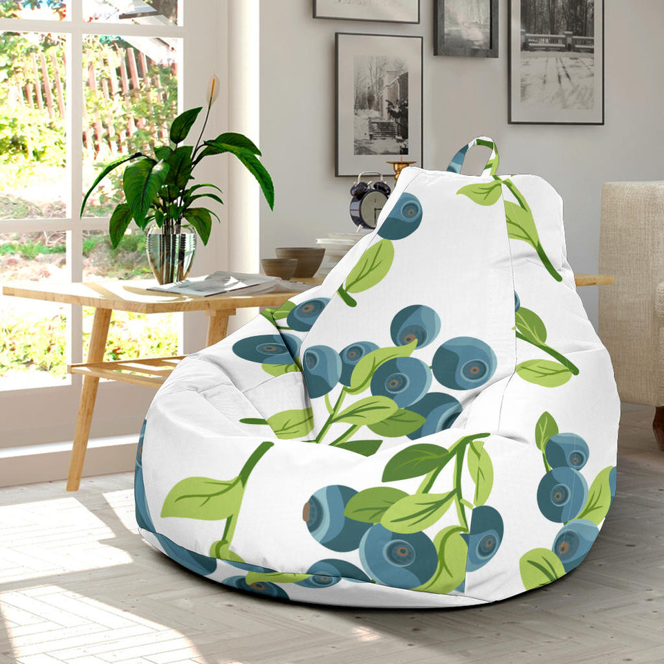 Blueberry White Background Bean Bag Cover
