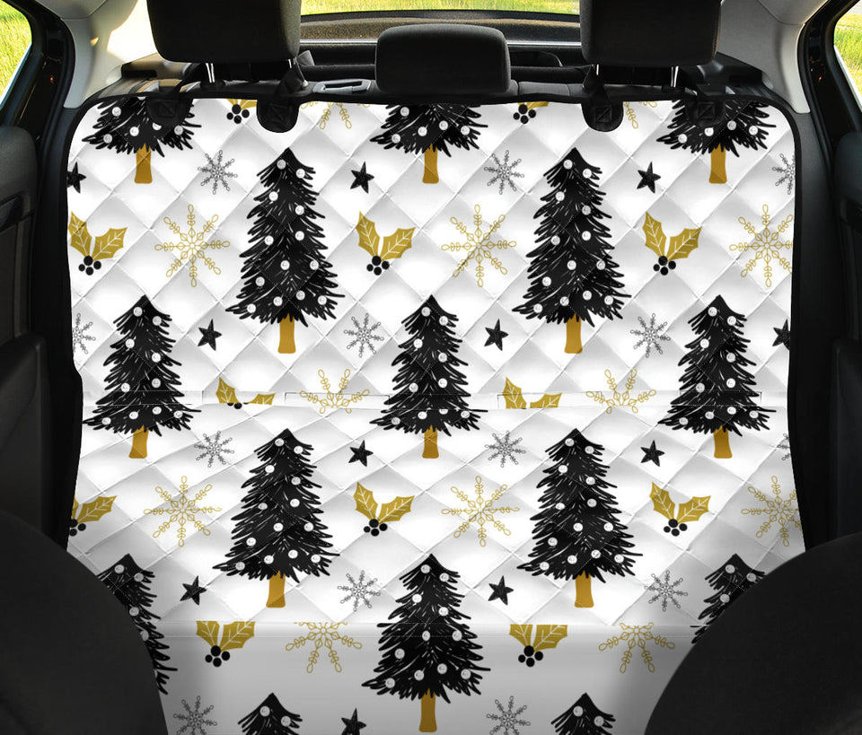 Christmas Tree Holly Snow Star Pattern Dog Car Seat Covers