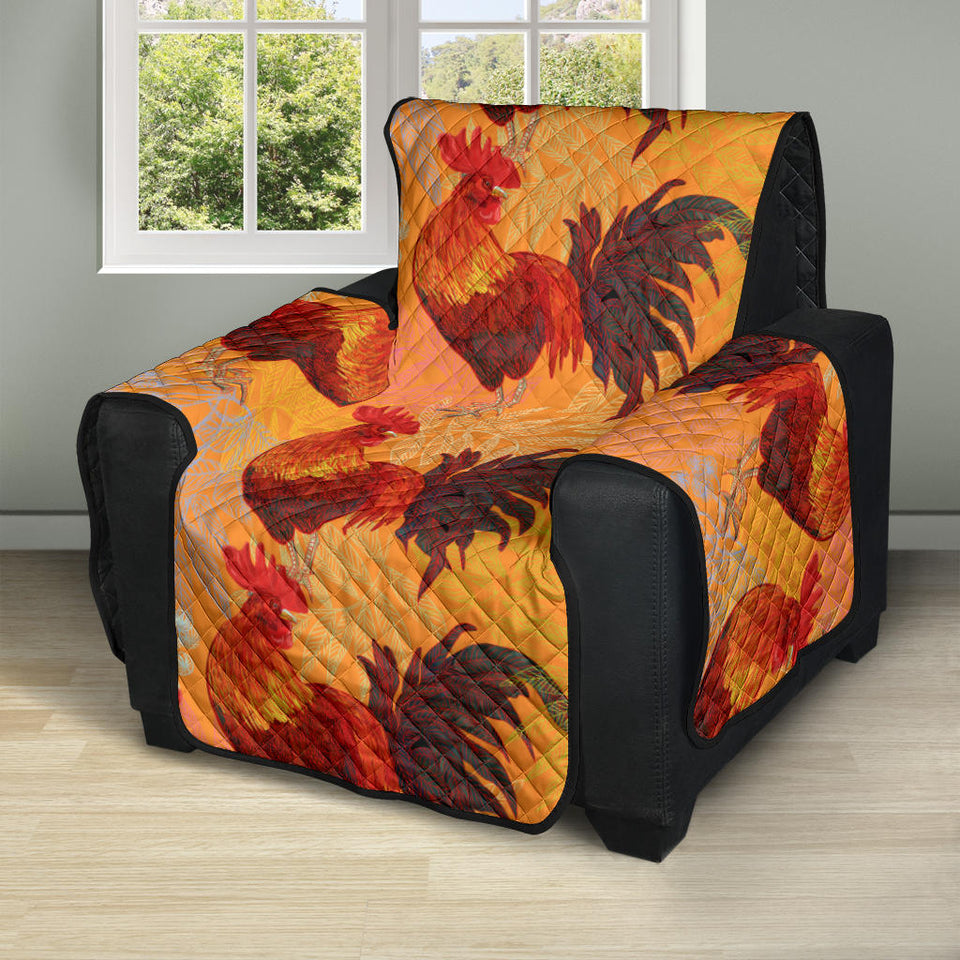 red rooster chicken cock pattern Recliner Cover Protector