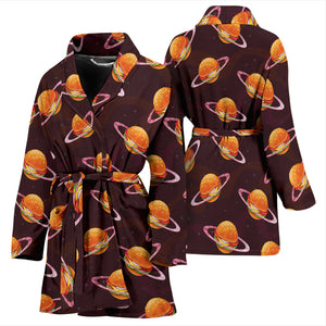 Hamburger Pattern Print Design 05 Women's Bathrobe