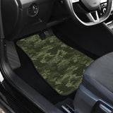 Digital Green Camo Camouflage Pattern Front And Back Car Mats