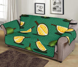 Durian pattern green background Sofa Cover Protector