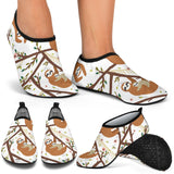 Sloths Hanging On The Tree Pattern Aqua Shoes