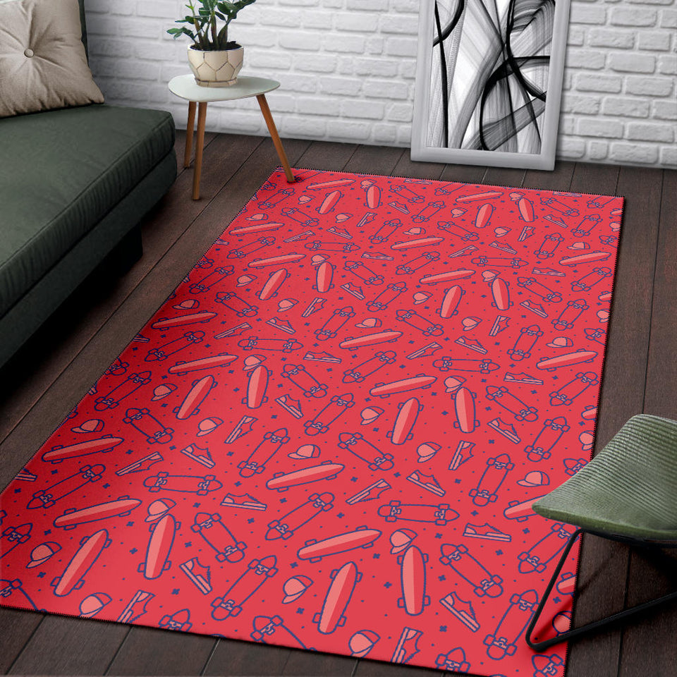 Skate Board Pattern Print Design 01 Area Rug