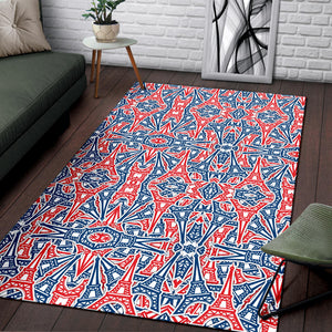 Eiffel Tower Pattern Print Design 02 Area Rug