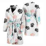 Dog Paws Pattern Print Design 04 Men's Bathrobe