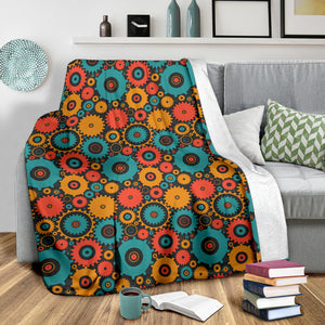 Gear Pattern Print Design 01 Premium Blanket