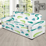 Watercolor Crocodile Pattern Sofa Slipcover