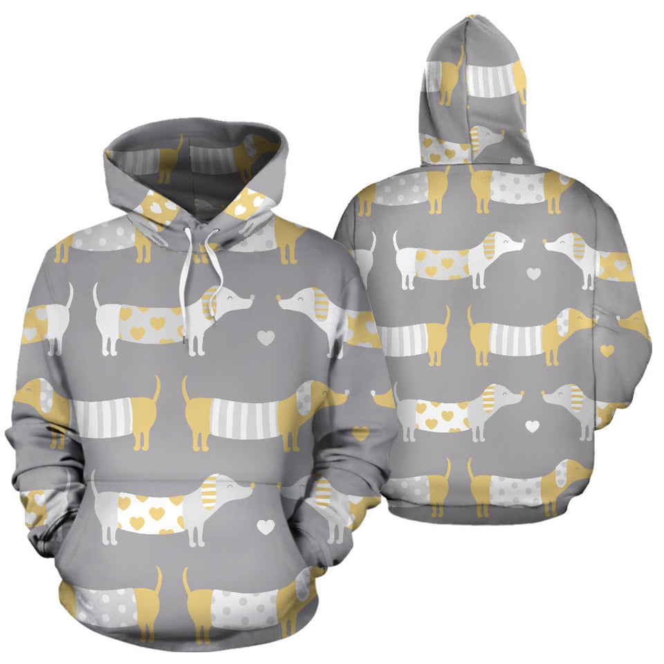Cute Dachshund Dog Pattern Men Women Pullover Hoodie