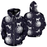Chihuahua Space Helmet. Astronaut Pattern Zip Up Hoodie