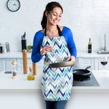 Zigzag  Chevron Blue Pattern Adjustable Apron