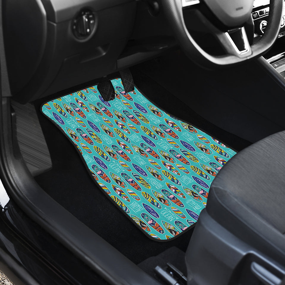 Surfboard Pattern Print Design 05 Front Car Mats