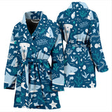 Cute Shark Pattern Women'S Bathrobe