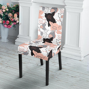 Pig Pattern Print Design 05 Dining Chair Slipcover