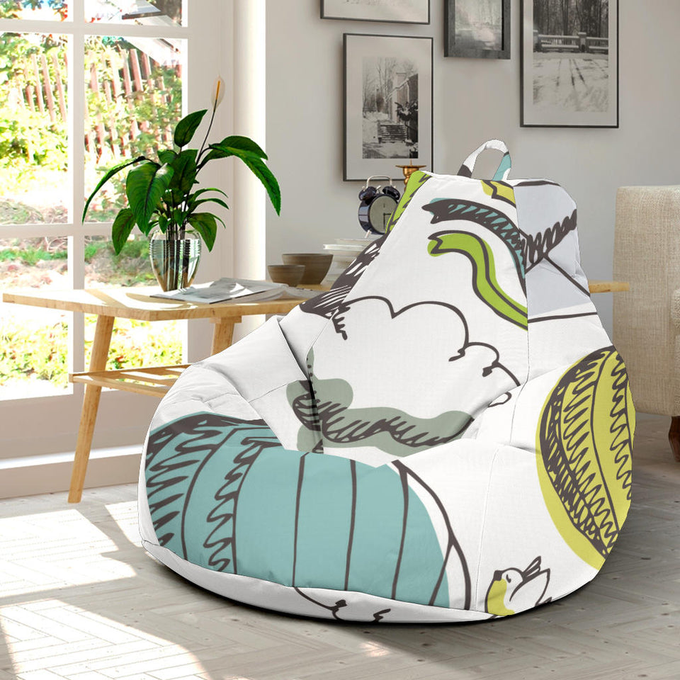 Hot Air Balloon Bird Cloud Pattern Bean Bag Cover