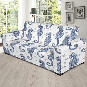Seahorse Pattern Background Sofa Slipcover