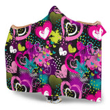 Heart Dot Wave Star Creative Design Pattern Hooded Blanket