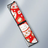 Cute Maneki Neko Cat Red Background Car Sun Shade