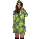 Hop Pattern Hop Cone Background Women'S Hoodie Dress