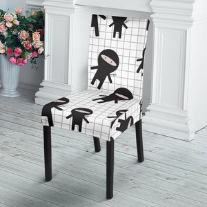 Ninja Pattern Plaid Background Dining Chair Slipcover