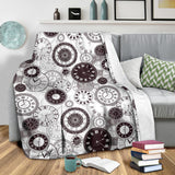 Classic Vintage Clock Pattern Premium Blanket