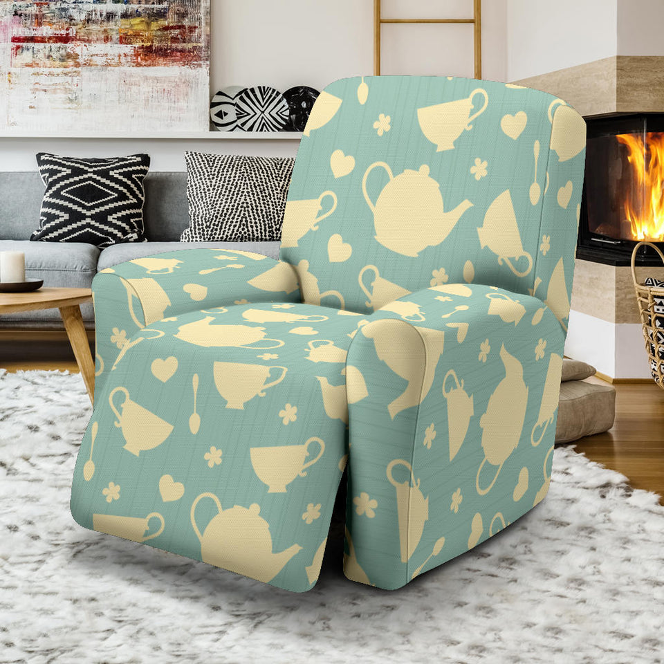 Tea pots Pattern Print Design 02 Recliner Chair Slipcover