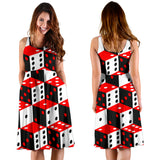 Dice Pattern Print Design 02 Sleeveless Midi Dress