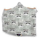 Cute Raccoons Leaves Dot Hooded Blanket