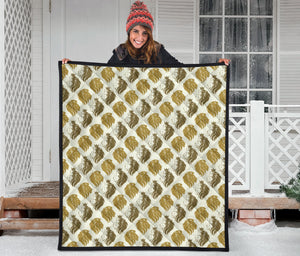 Lion Pattern Print Design 02 Premium Quilt
