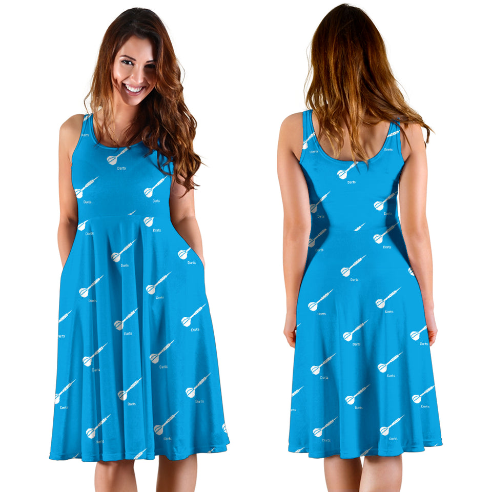 Darts Pattern Print Design 05 Sleeveless Midi Dress