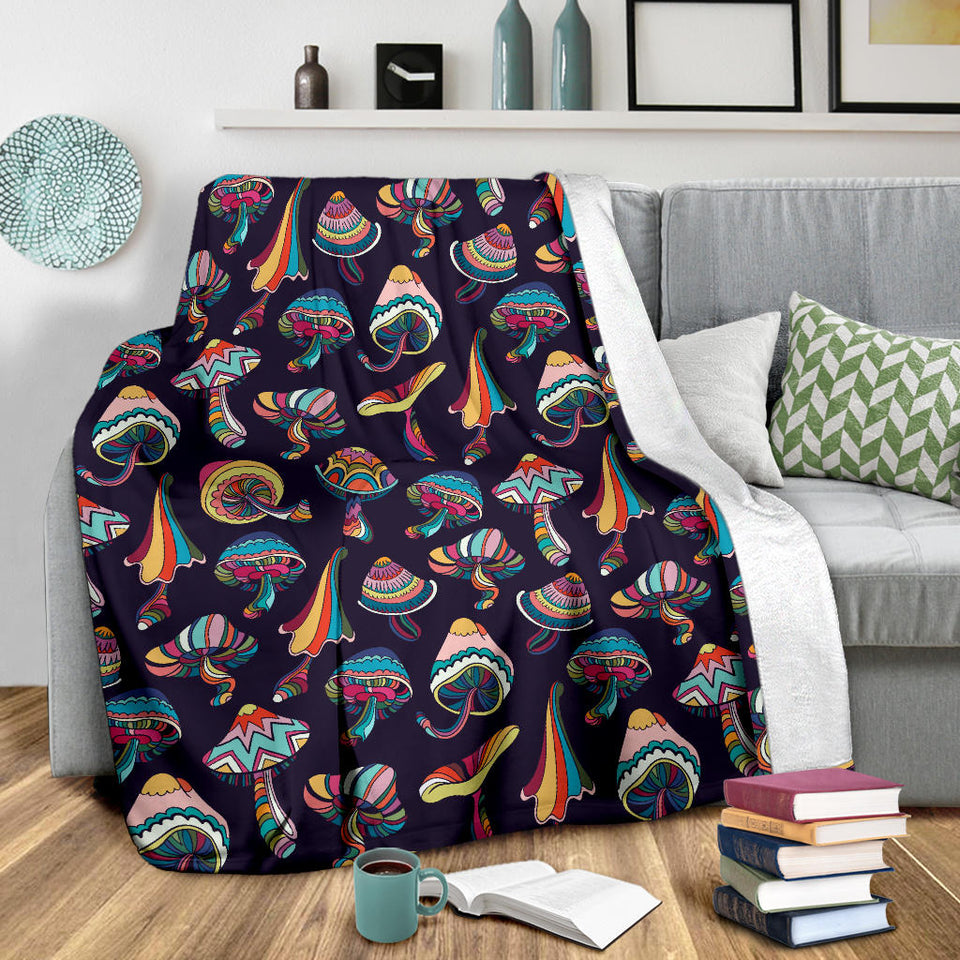 Colorful Mushroom Pattern Premium Blanket