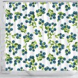 Blueberry White Background Shower Curtain Fulfilled In US
