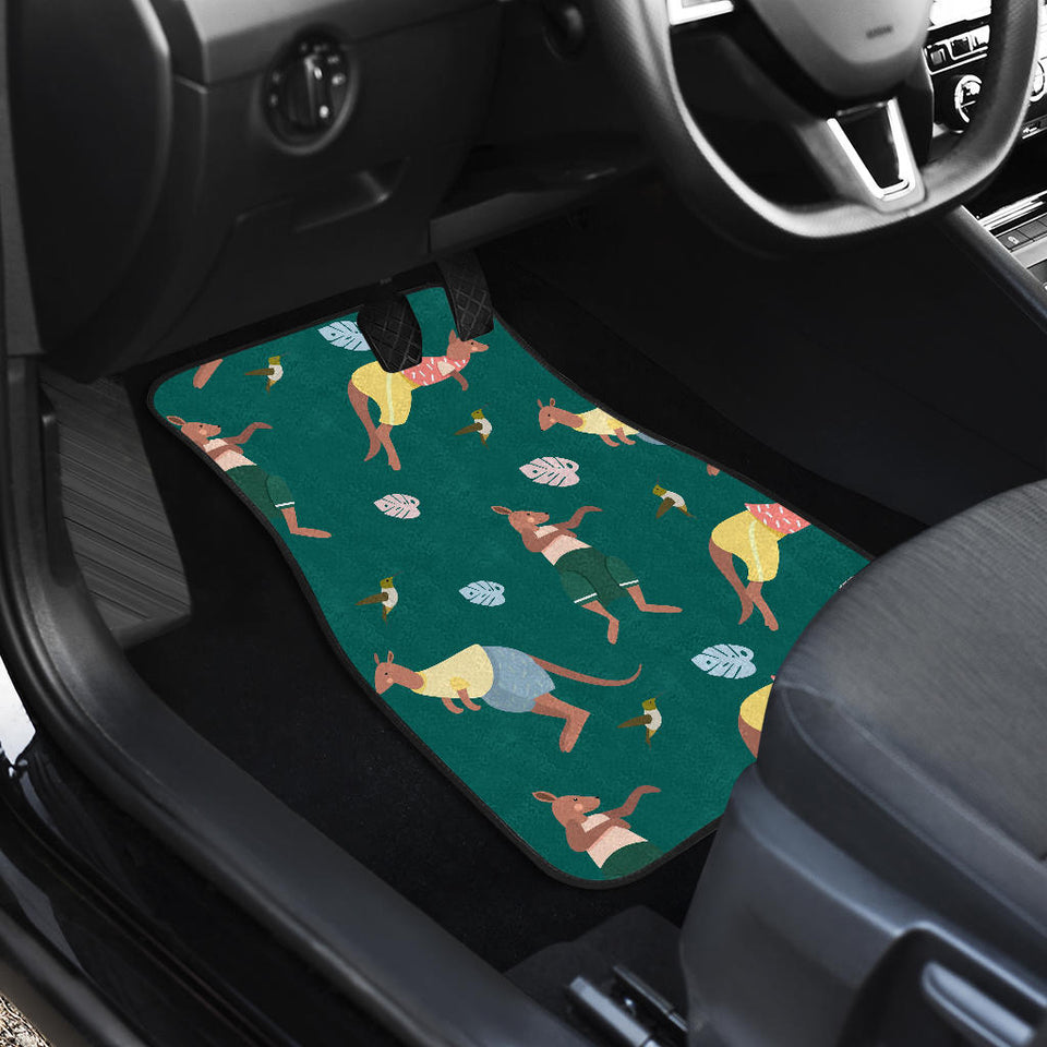 Kangaroo Leaves Pattern Front And Back Car Mats