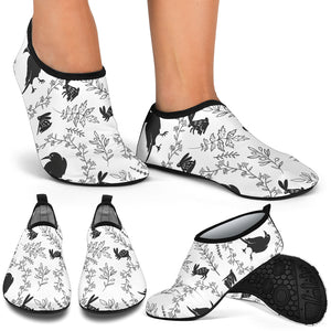 Crows Floral Wreath Rabbit Pattern Aqua Shoes