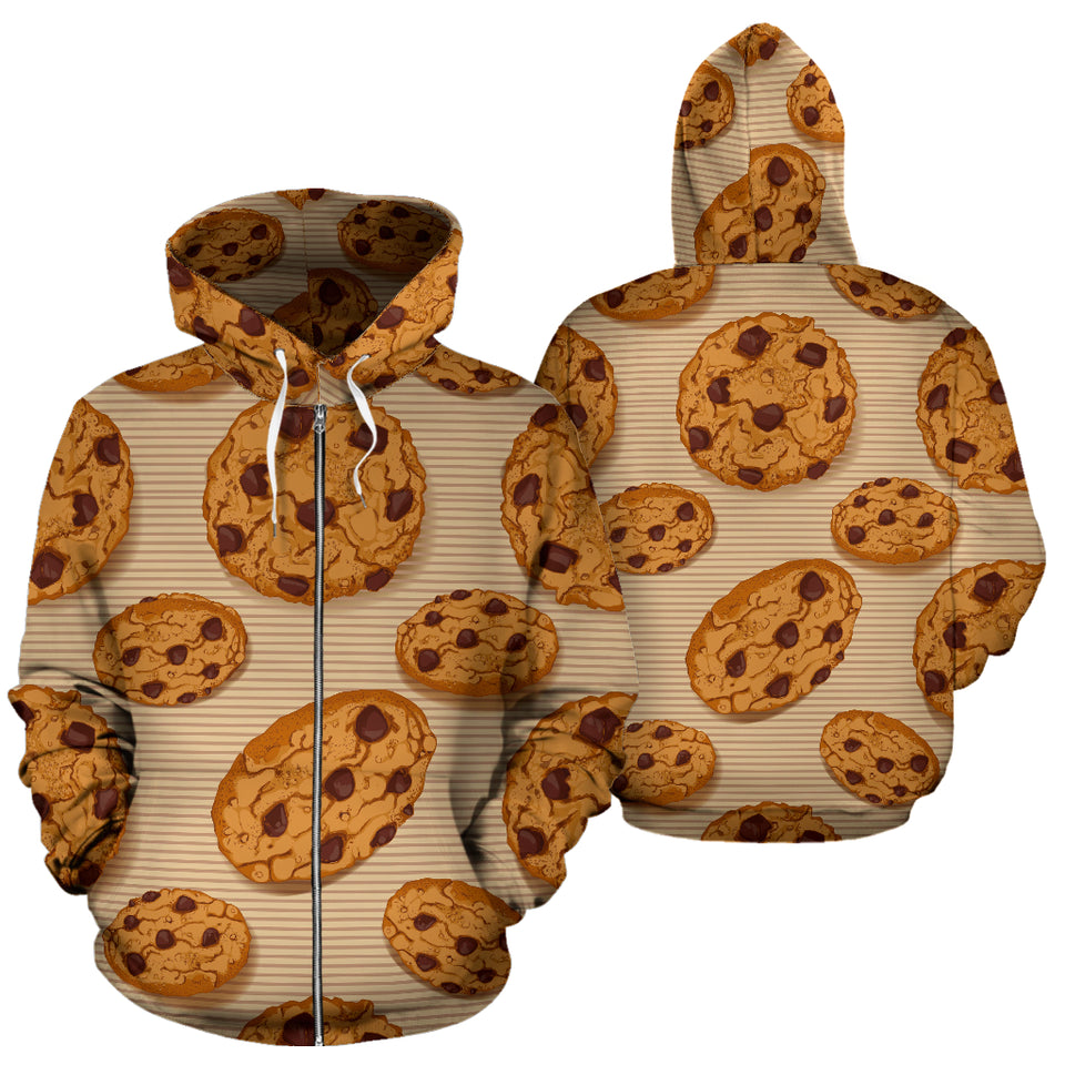Cookie Pattern Zip Up Hoodie