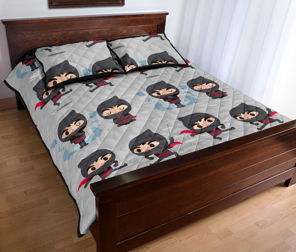 Cute ninja pattern Quilt Bed Set