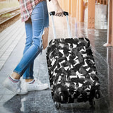 Crow Illustration Pattern Luggage Covers