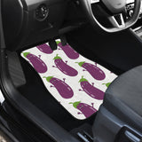 Eggplant Pattern Print Design 01 Front and Back Car Mats