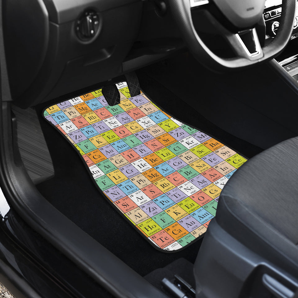 Chemistry Periodic Table Pattern Print Design 01 Front Car Mats