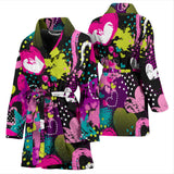 Heart Dot Wave Star Creative Design Pattern Women'S Bathrobe