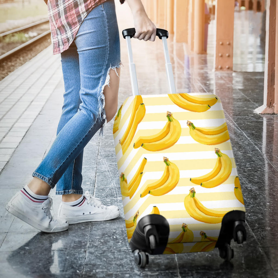 Banana Pattern Blackground Luggage Covers