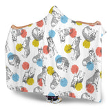 Siberian Husky And Colorful Circle Pattern Hooded Blanket