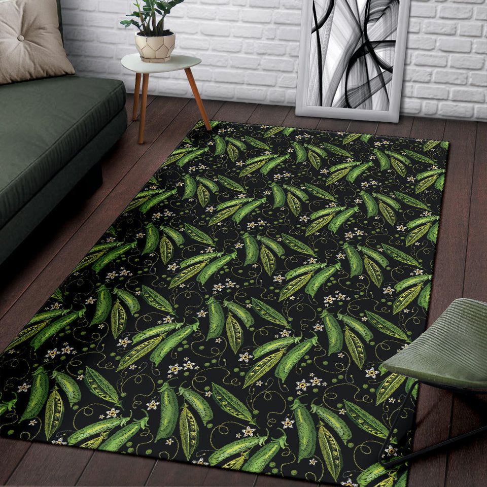 Green Peas Pattern Print Design 02 Area Rug